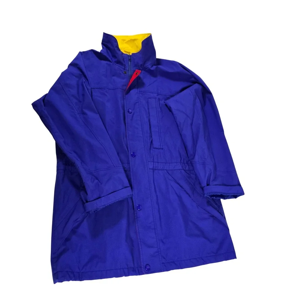 VTG Eddie Bauer Gore Tex Mens Jacket‎ Blue Yellow Red Size S Outdoor Outfitter